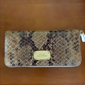 Michael Kors snakeskin leather wallet